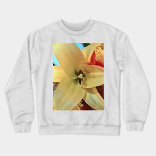 Cream Colored Lily - Autumn Bouquet - Flowers Crewneck Sweatshirt